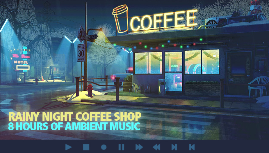 Rainy Night Coffee Shop